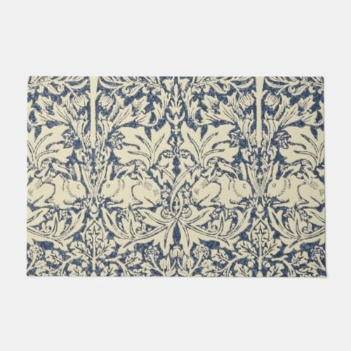 William Morris Blue grey patternart nouveauvin Doormat