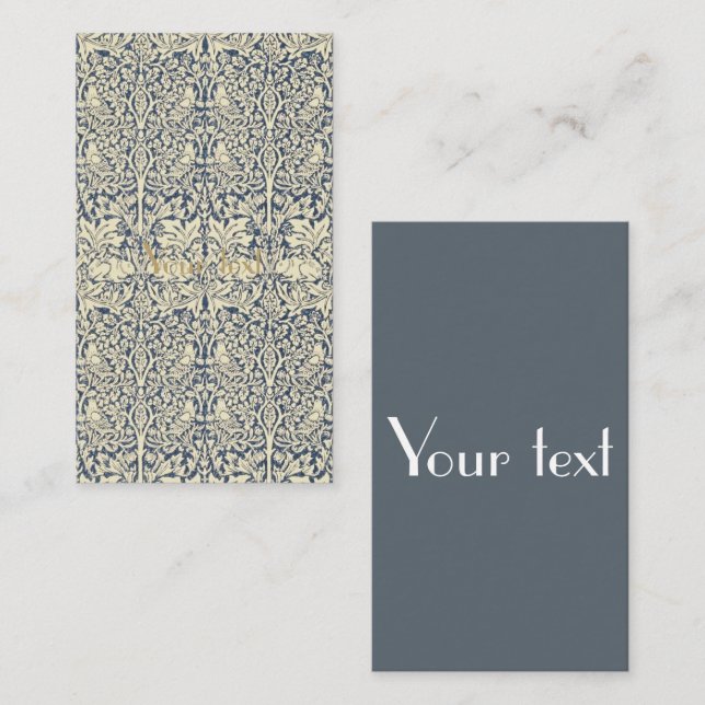 William Morris, Blue grey, pattern,art nouveau,vin Enclosure Card (Front/Back)