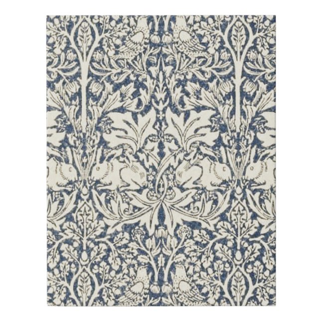 William Morris, Blue grey, pattern,art nouveau,vin Faux Canvas Print (Front)