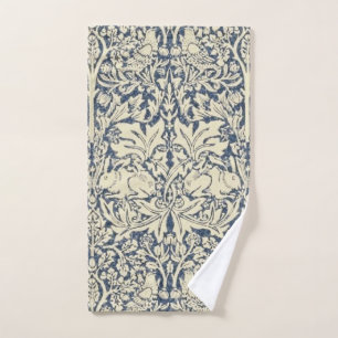 William Morris, Blue grey, pattern,art nouveau,vin Hand Towel