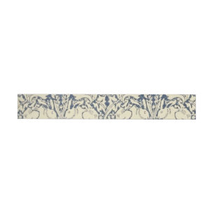 William Morris, Blue grey, pattern,art nouveau,vin Wrap Around Address Label