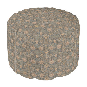 William Morris: Blue Honeysuckle Round Pouf
