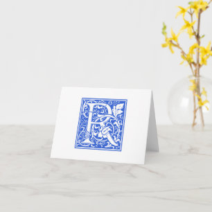 William Morris Blue Initial R Card & Envelope