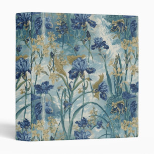 William Morris Blue Iris vintage floral pattern 3 Ring Binder