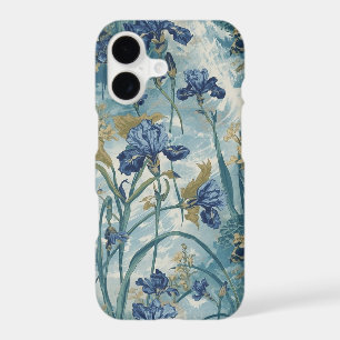 William Morris Blue Iris vintage floral pattern iPhone 17 Case