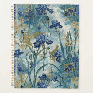William Morris Blue Iris vintage floral pattern Planner