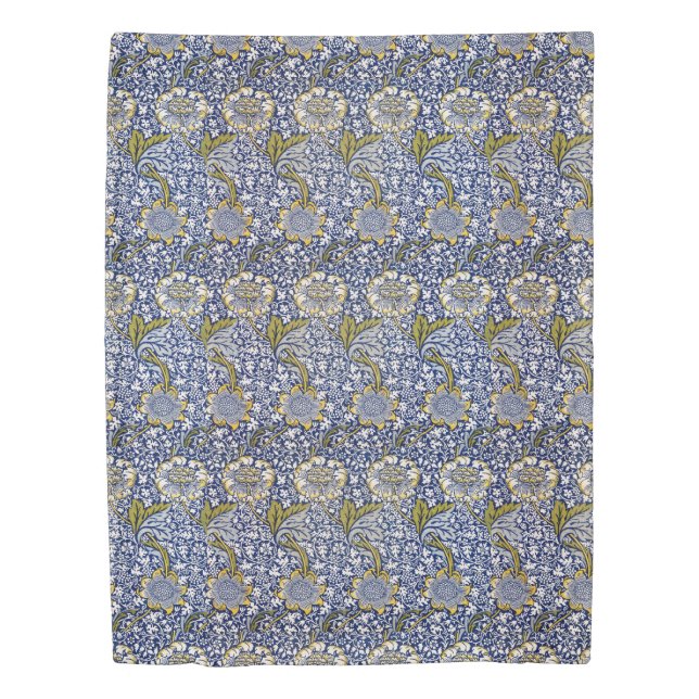 William Morris Blue Kennet Floral Pattern Duvet Cover (Front)