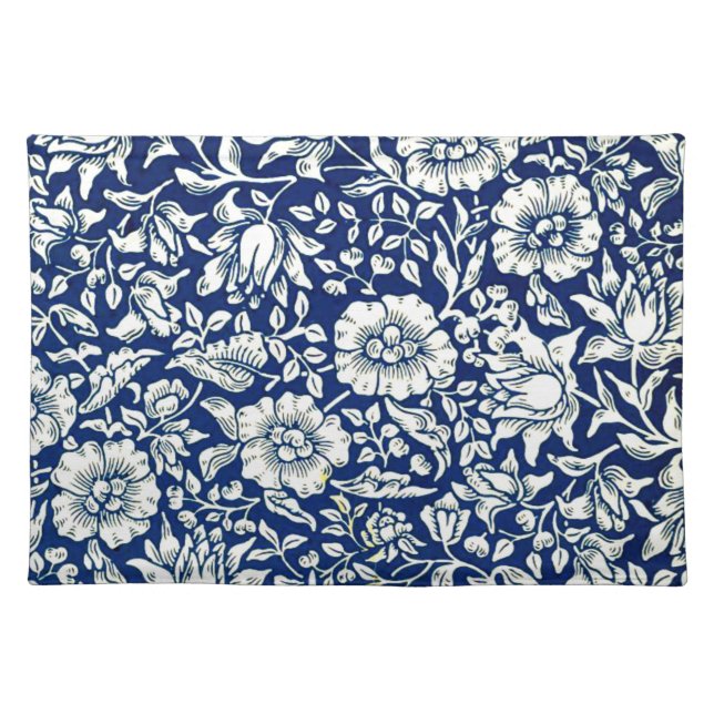 William Morris - Blue Mallow Cloth Placemat (Front)