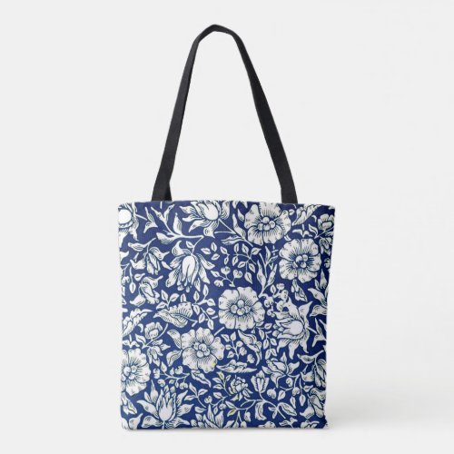 William Morris _ Blue Mallow floral pattern Tote Bag