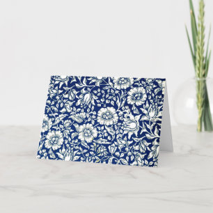 William Morris - Blue mallow pattern Letterpress Thank You Card