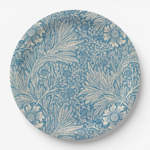 William Morris - Blue Marigold Floral Paper Plates