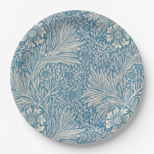 William Morris _ Blue Marigold Floral Paper Plates