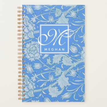 William Morris - Blue Wild Tulips & Monogram