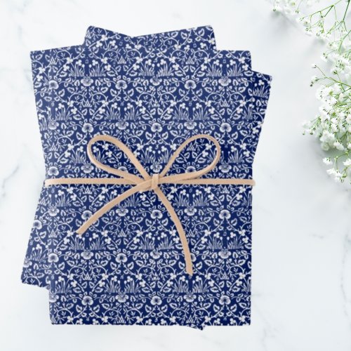 William Morris blue wrapping paper 