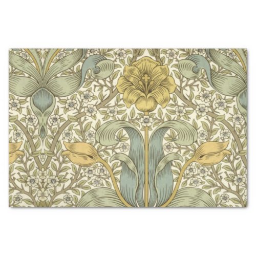 William Morris Blue Yellow Floral Tissue Paper 