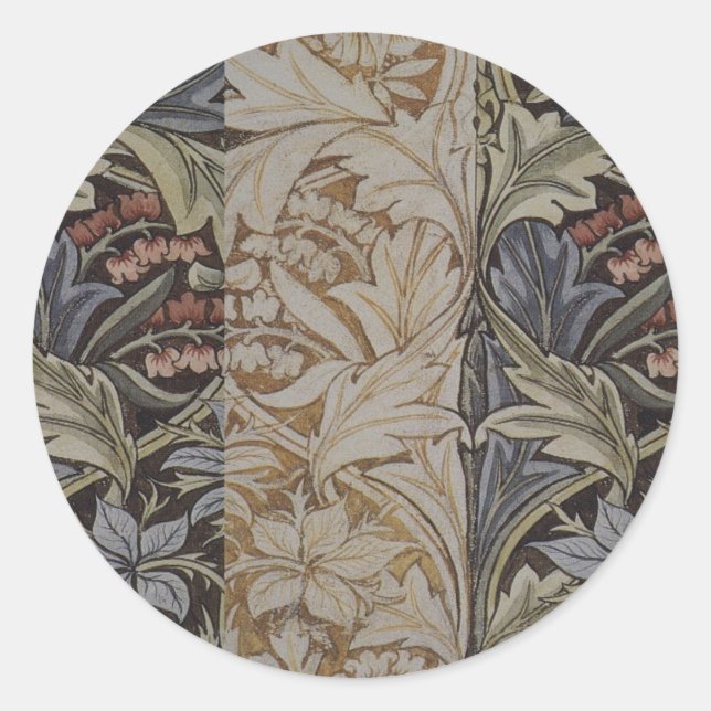 William Morris Bluebell Tapestry Botanical Classic Round Sticker (Front)