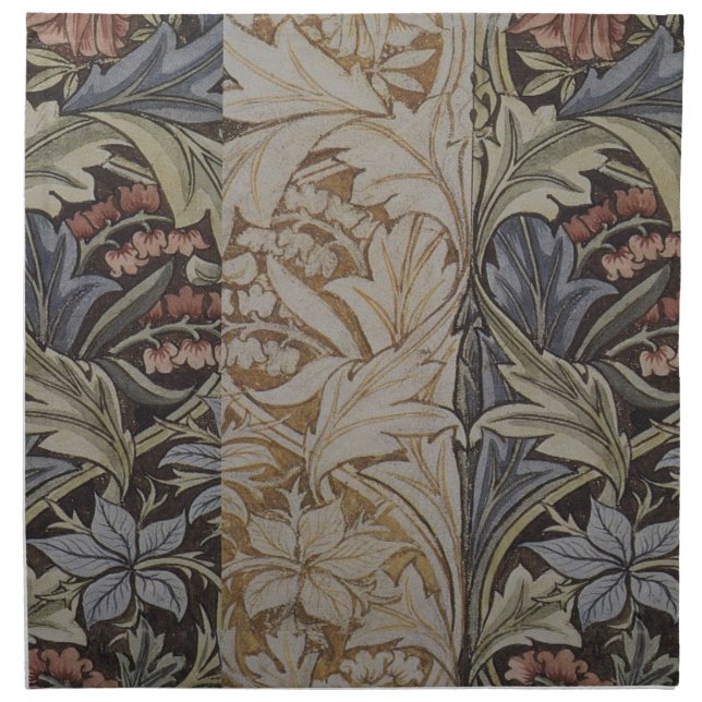 William Morris Bluebell Tapestry Design Cloth Napkin (Front)