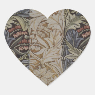William Morris Bluebell Tapestry Design Heart Sticker
