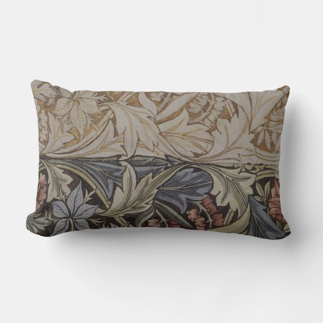 William Morris Bluebell Tapestry Design Lumbar Pillow (Front)