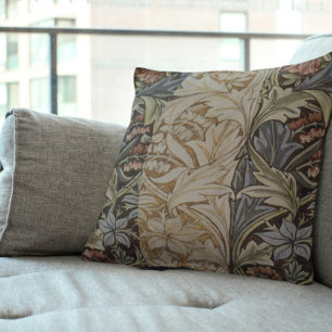 William Morris Bluebell Tapestry Design Throw Pillow