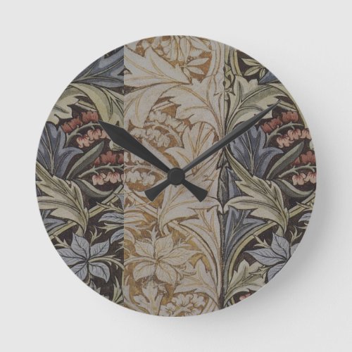 William Morris Bluebell Tapestry  Round Clock