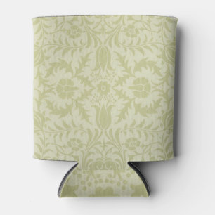 William Morris Borage vintage soft green damask Can Cooler