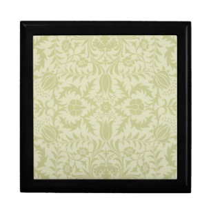 William Morris Borage vintage soft green damask Jewelry Box