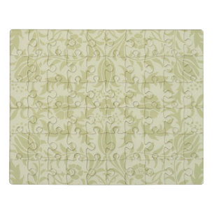 William Morris Borage vintage soft green damask Jigsaw Puzzle