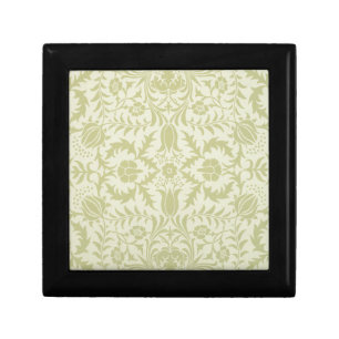 William Morris Borage vintage soft green damask Keepsake Box