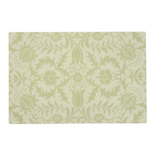 William Morris Borage vintage soft green damask Placemat