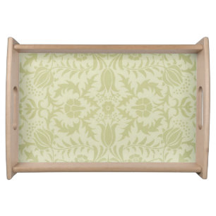 William Morris Borage vintage soft green damask Serving Tray