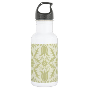 William Morris Borage vintage soft green damask Stainless Steel Water Bottle