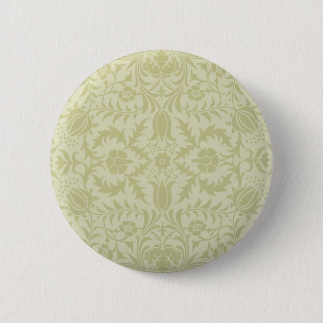 William Morris Borage Wedding Soft Green Button (Front)