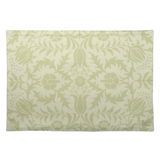 William Morris Borage Wedding Soft Green Cloth Placemat (Front)
