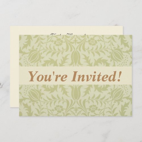 William Morris Borage Wedding Soft Green Invitation