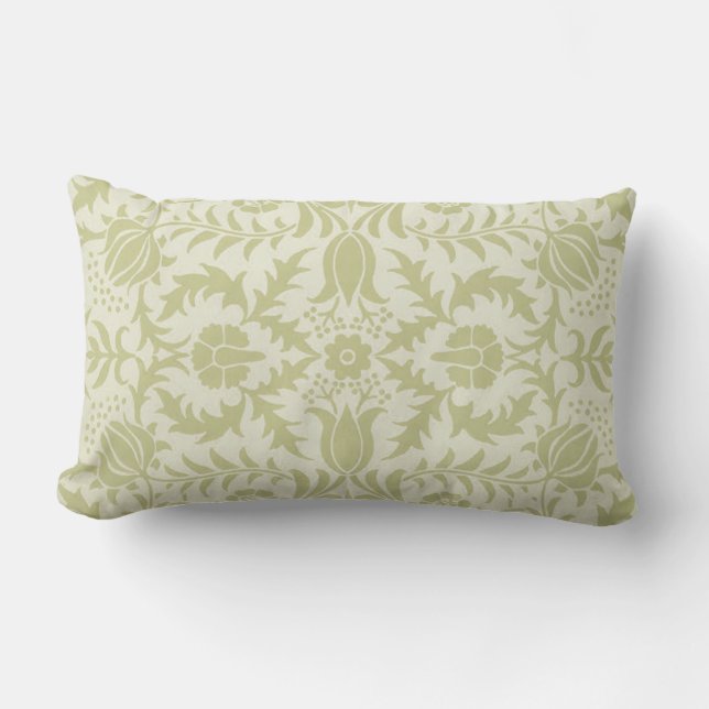 William Morris Borage Wedding Soft Green Lumbar Pillow (Front)