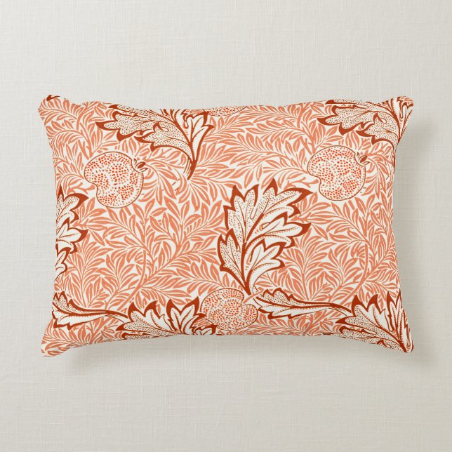 William Morris Botanical Apple Design Accent Pillow (Front)