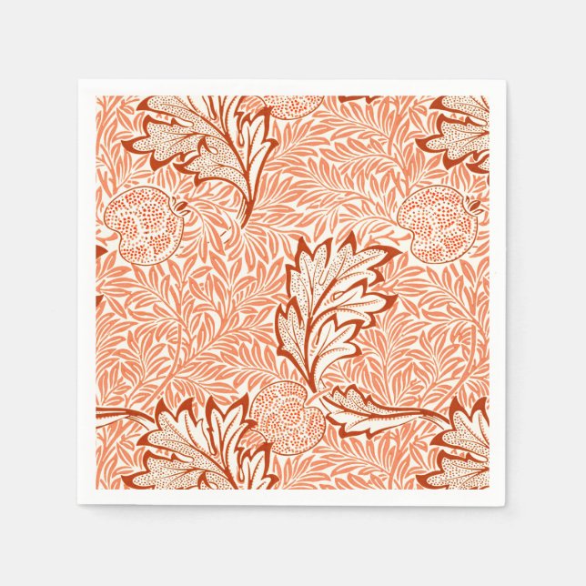 William Morris Botanical Apple Design Napkins (Front)