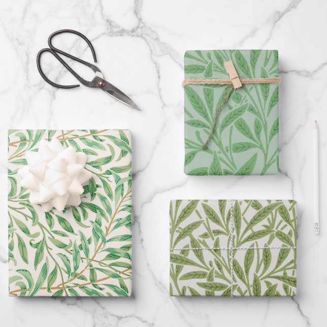 William Morris botanical bundle mix Wrapping Paper Sheets (Front)