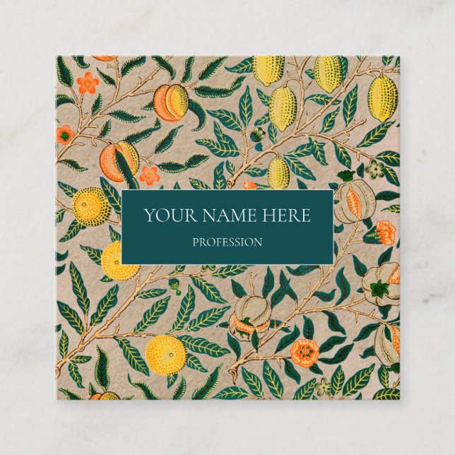 WILLIAM MORRIS BOTANICAL PATTERN BUSINESS CARD (Front)