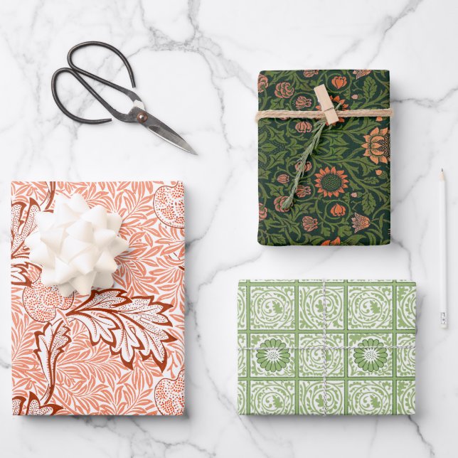 William Morris Botanical  Wrapping Paper Sheets (Front)