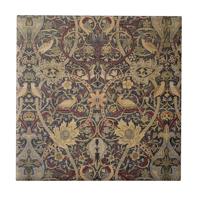 William * Morris Botantical Birds and Nature Ceramic Tile (Front)