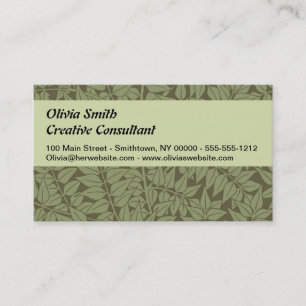 William Morris Branch Art Nouveau Classic Design Business Card