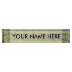 William Morris Branch Art Nouveau Classic Design Desk Name Plate