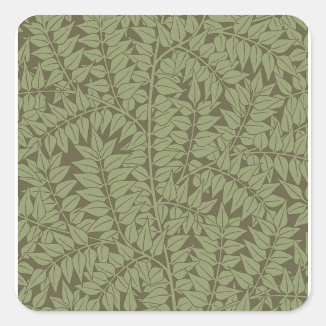 William Morris Branch Art Nouveau Classic Design Square Sticker (Front)