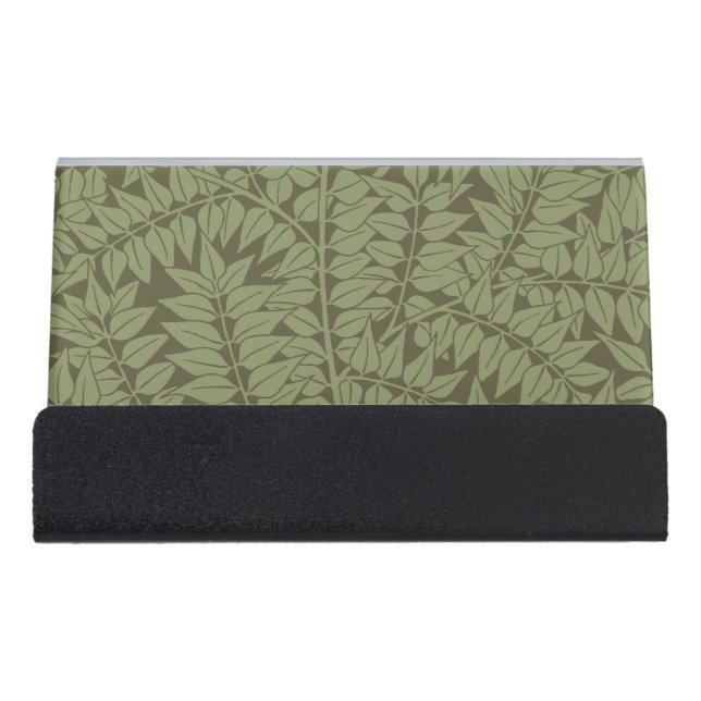 William Morris Branch Leaves Wallpaper Desk Business Card Holder (Front)