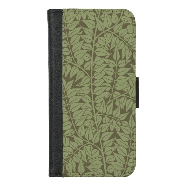 William Morris Branch Leaves Wallpaper iPhone Wallet Case (Front)