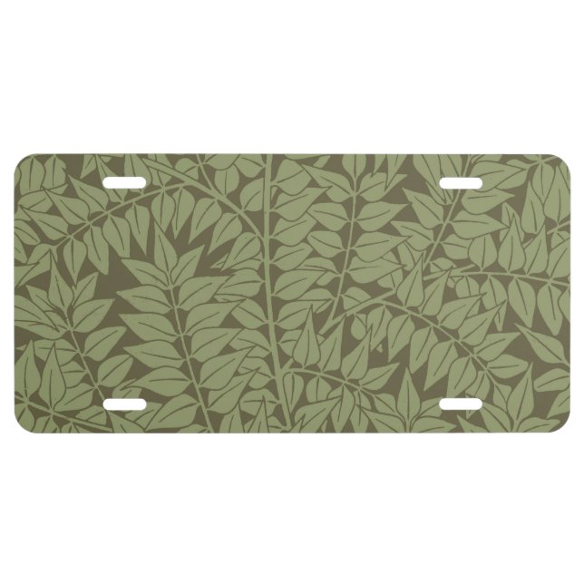 William Morris Branch Leaves Wallpaper License Plate (Front)