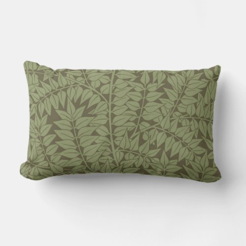 William Morris Branch Leaves Wallpaper Lumbar Pillow
