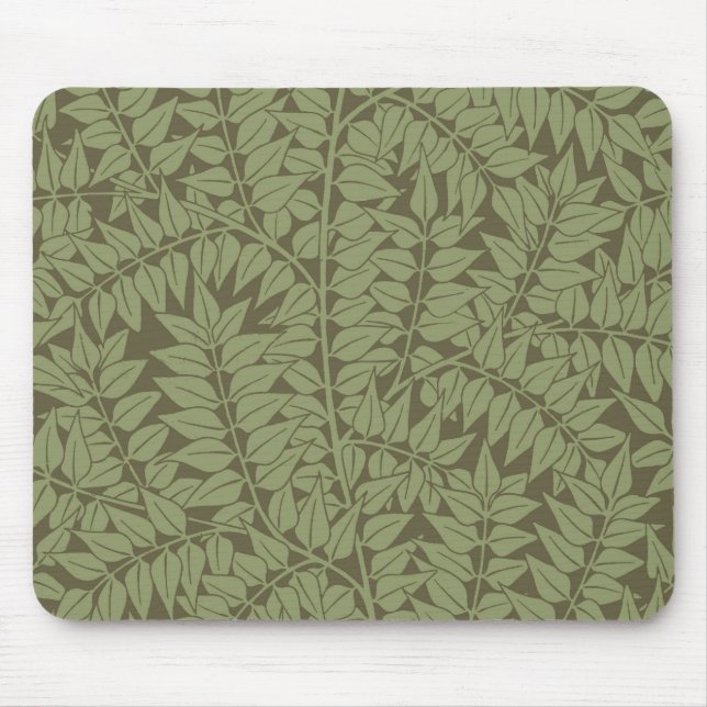 William Morris Branch Leaves Wallpaper Mouse Pad (Front)